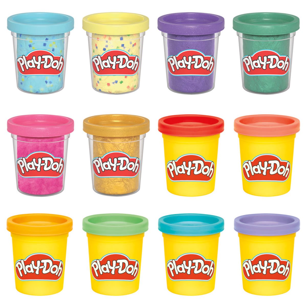 Play-Doh 12 Pack Confetti & Metallic Shine Celebration Compound