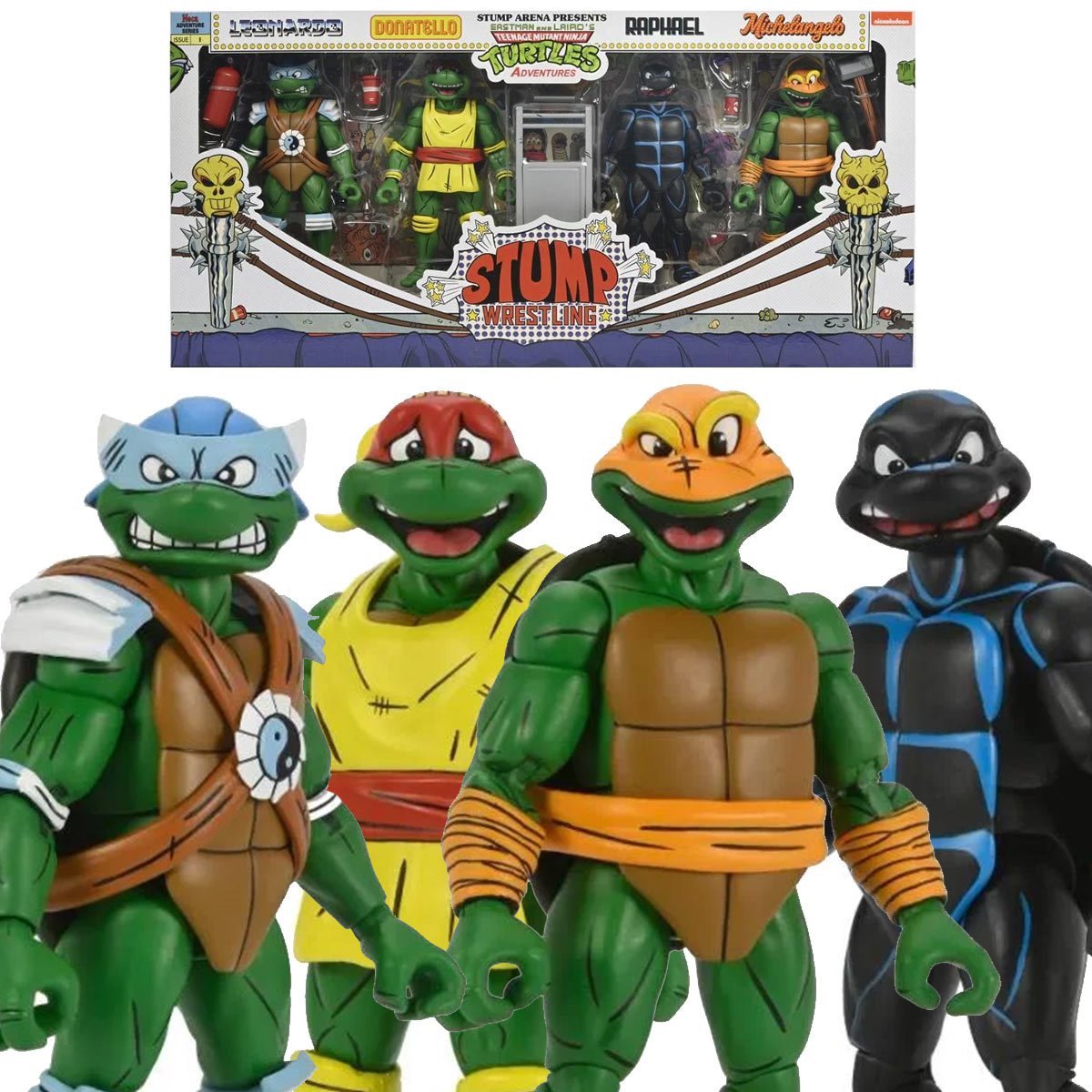 Teenage Mutant Ninja Turtles Archie Comics Stump Wrestling Turtles 7-Inch Scale Action Figure 4-Pack
