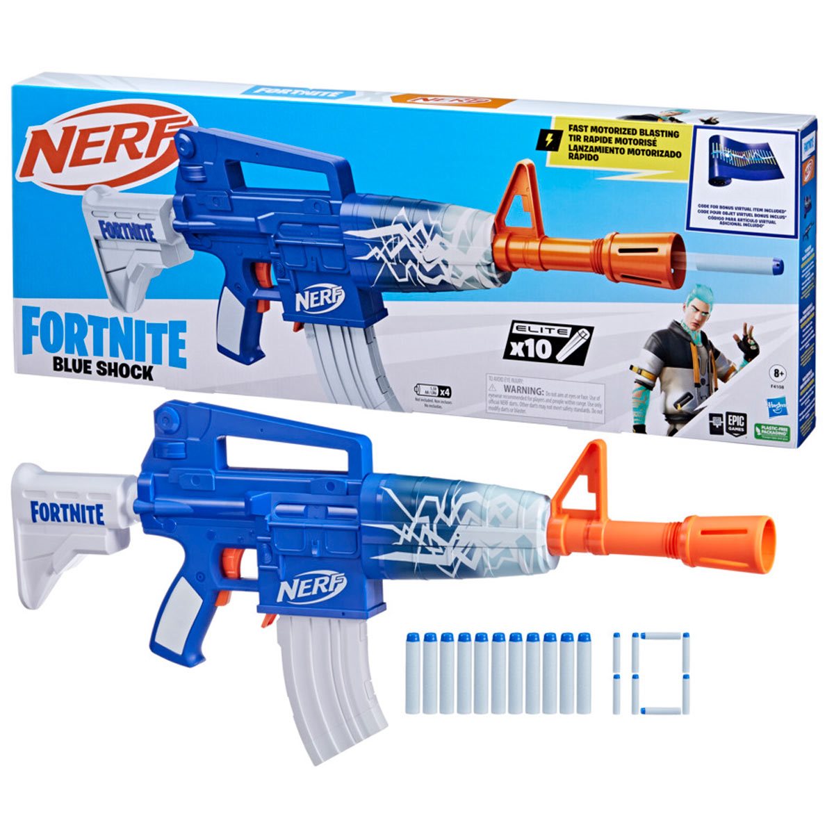 Fortnite Nerf Blue Shock Blaster
