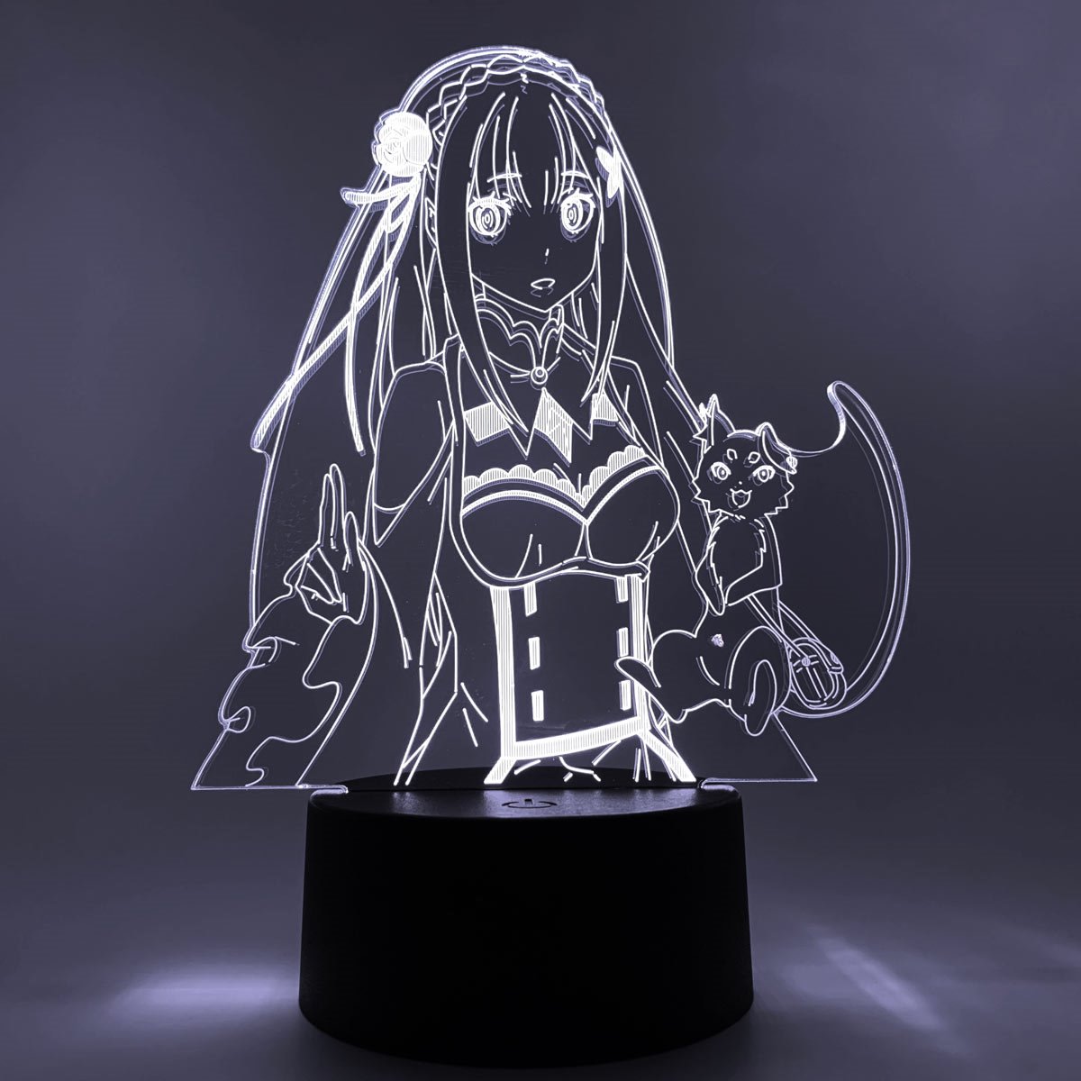 Re:Zero Emilia and Puck Otaku Lamp