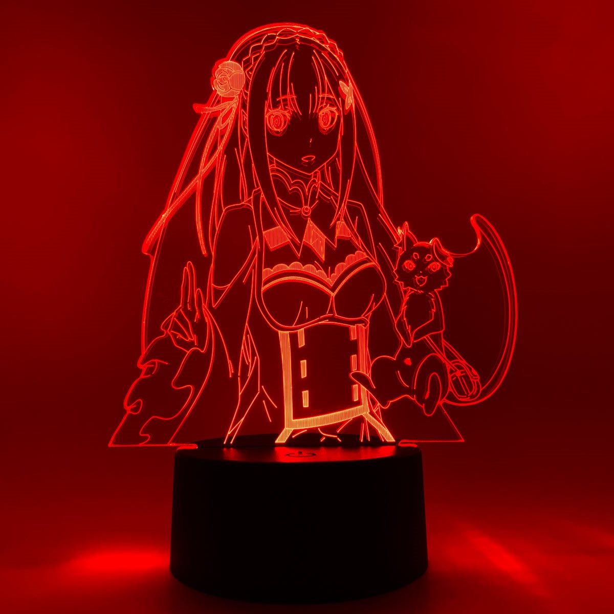 Re:Zero Emilia and Puck Otaku Lamp