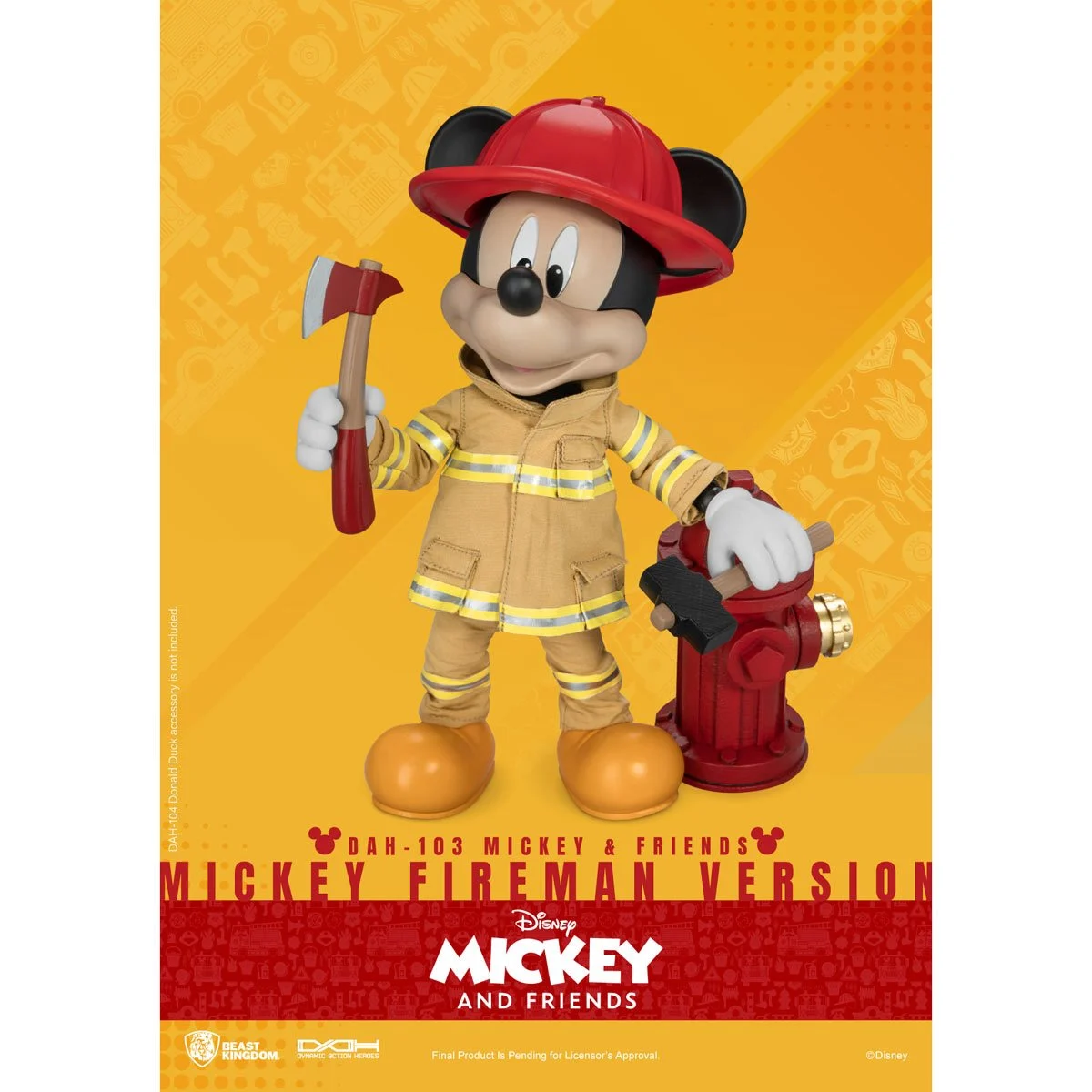 Mickey and Friends Mickey Mouse Fireman DAH-103 Dynamic 8-Ction Heroes Action Figure