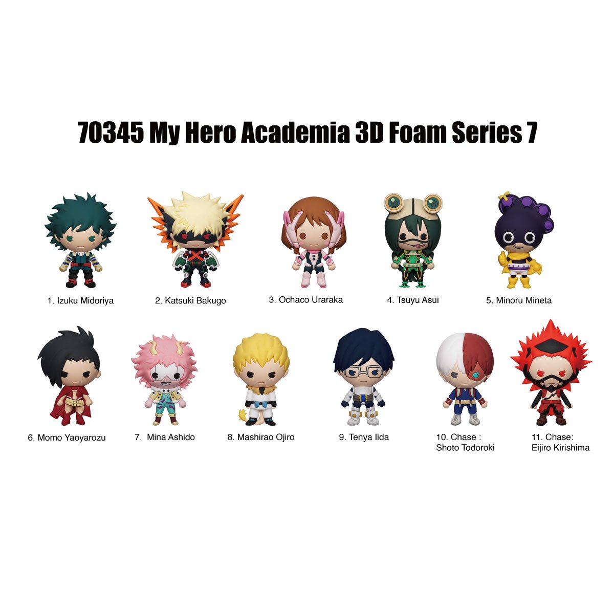 My Hero Academia Series 7 3D Foam Bag Clip Random 6-Pack